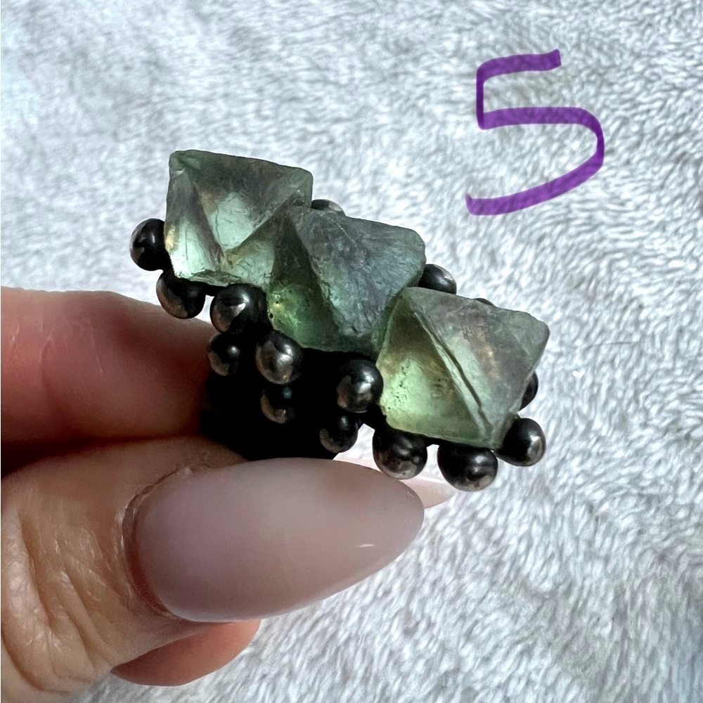 333 Octahedron Fluorite Statement Ring - Picture 8 of 9